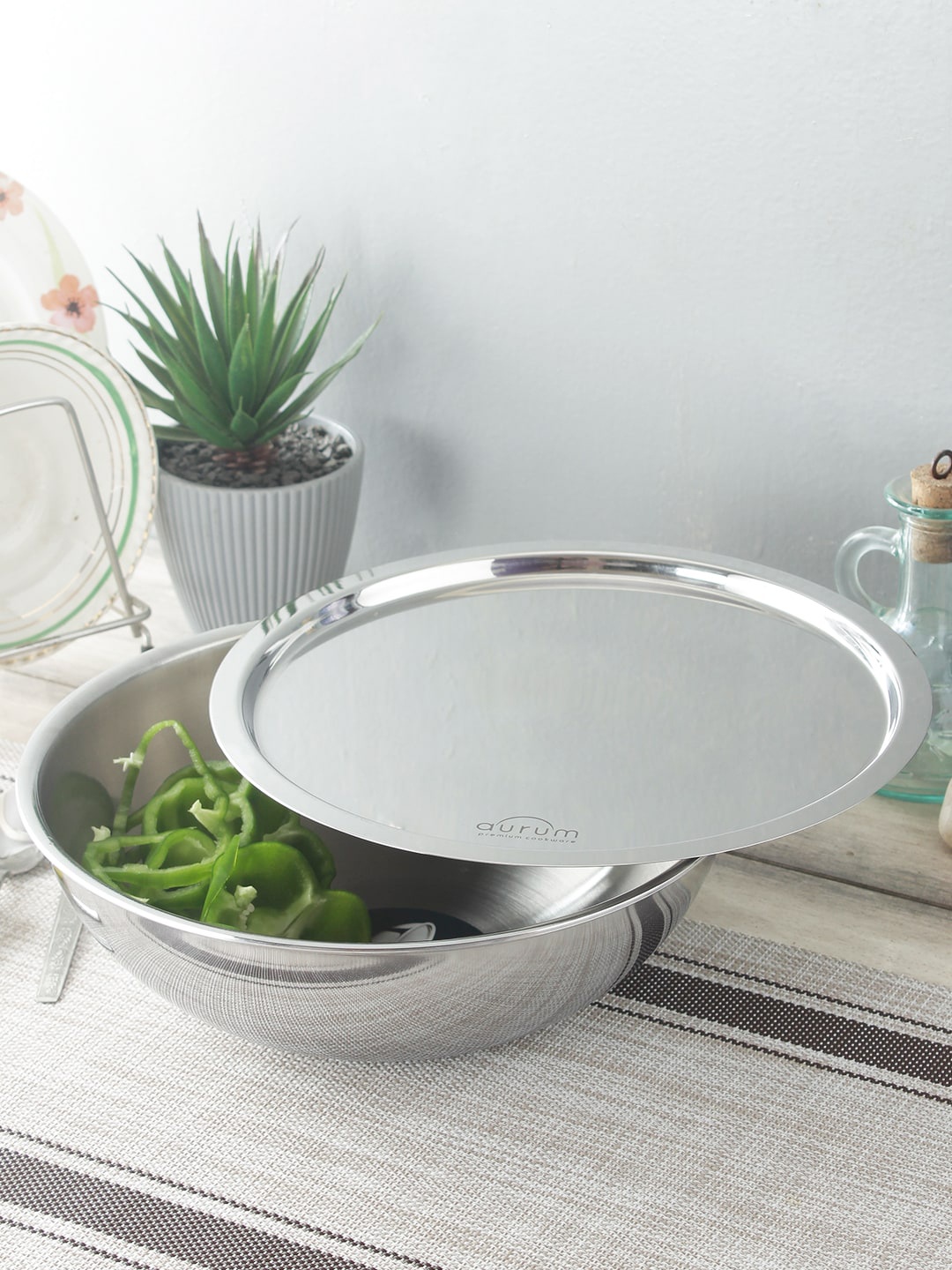 

AURUM Silver-Toned Triply Tasla With Stainless Steel Lid