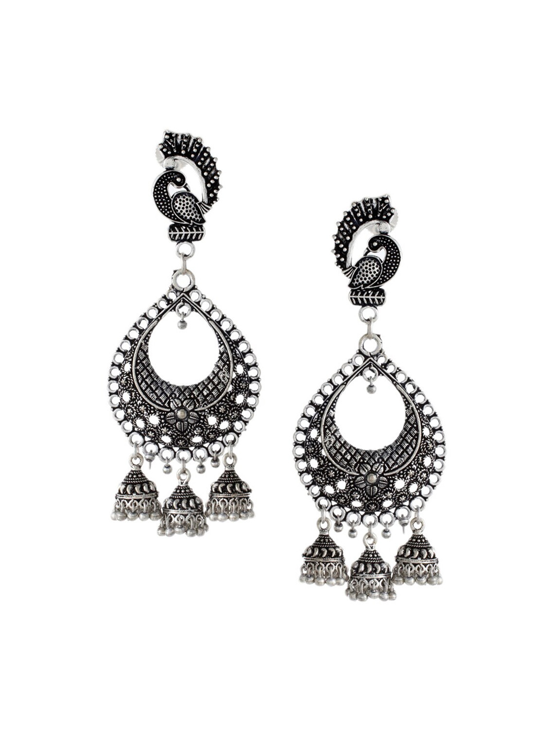 

Silvermerc Designs Silver-Toned Contemporary Drop Earrings