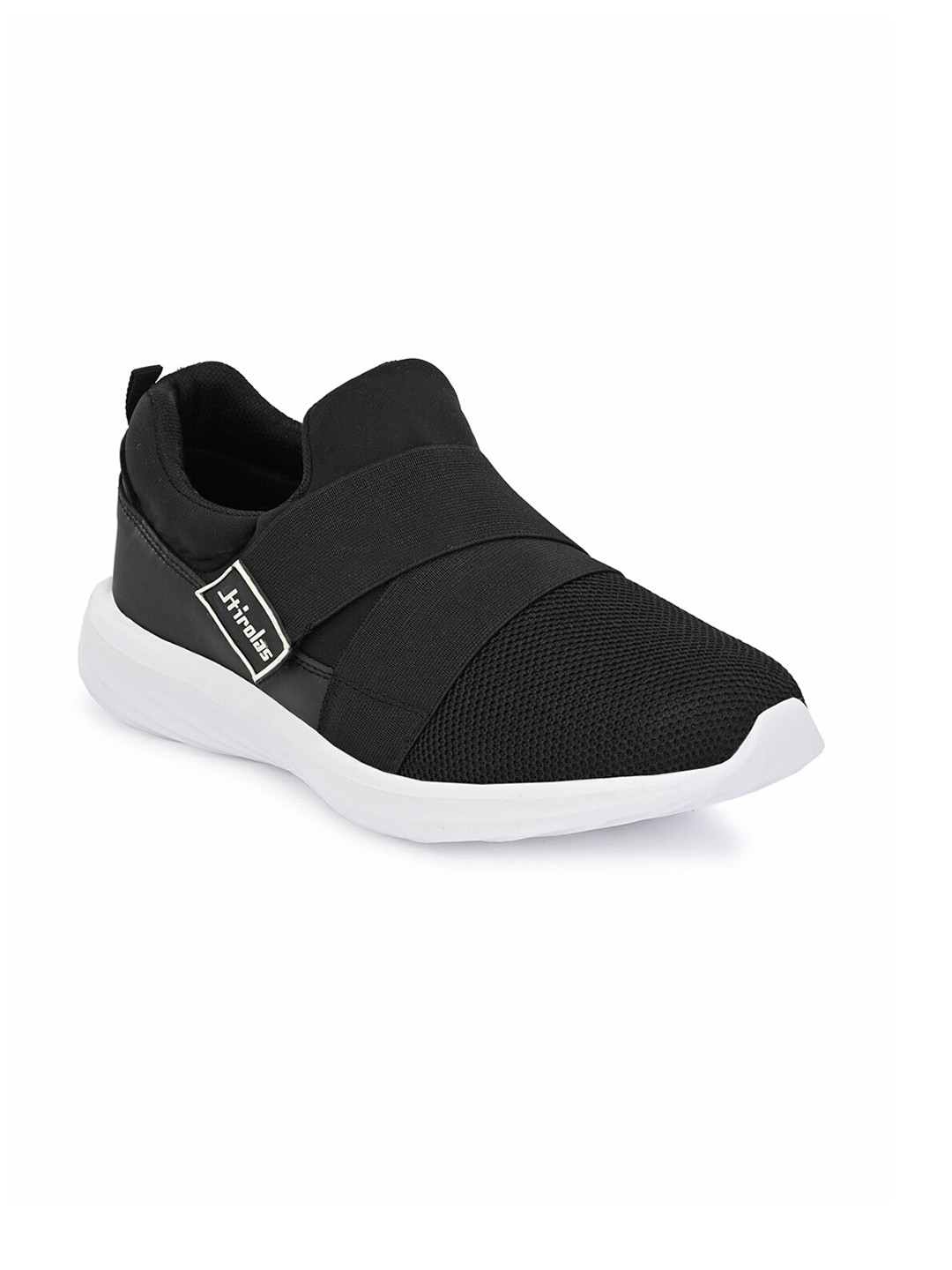 

HIROLAS Men Black Mesh Running Shoes
