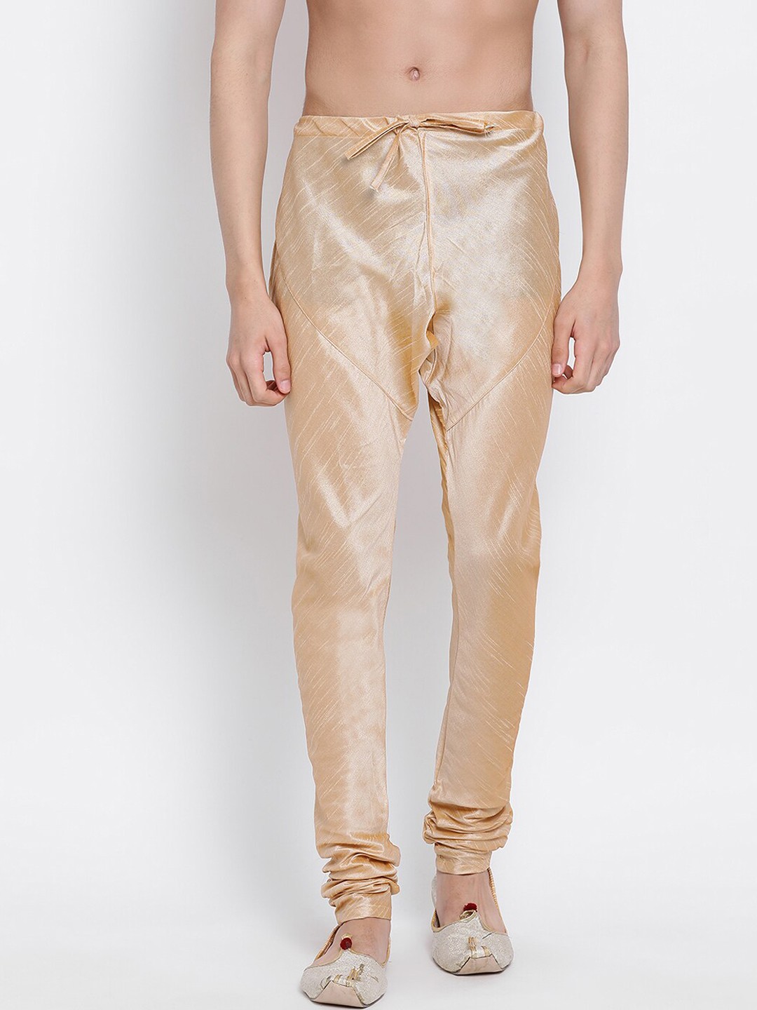 

Sanwara Men Beige Solid Art Silk Churidar