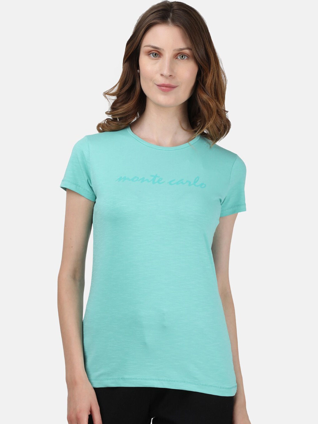 

Monte Carlo Women Blue Solid Regular Top