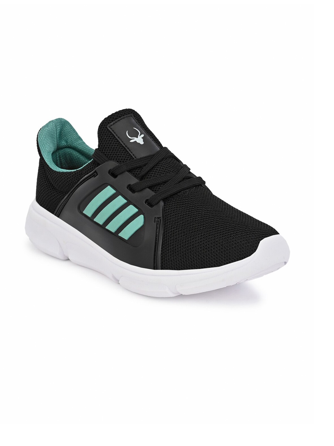 HIROLAS Men Black Mesh Running Shoes