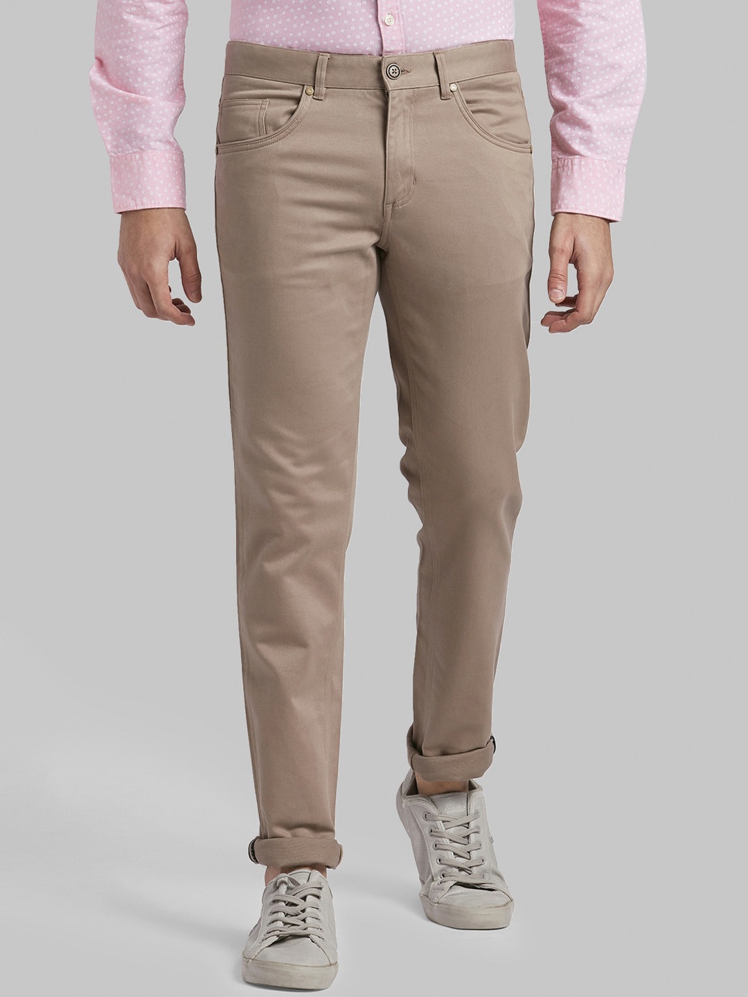 

Parx Men Brown Tapered Fit Regular Trousers