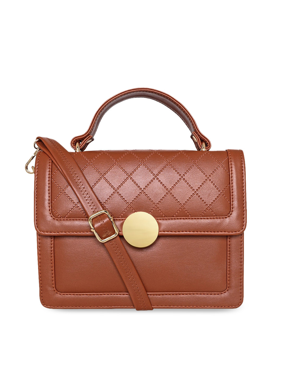 

ESBEDA Tan Textured Satchel