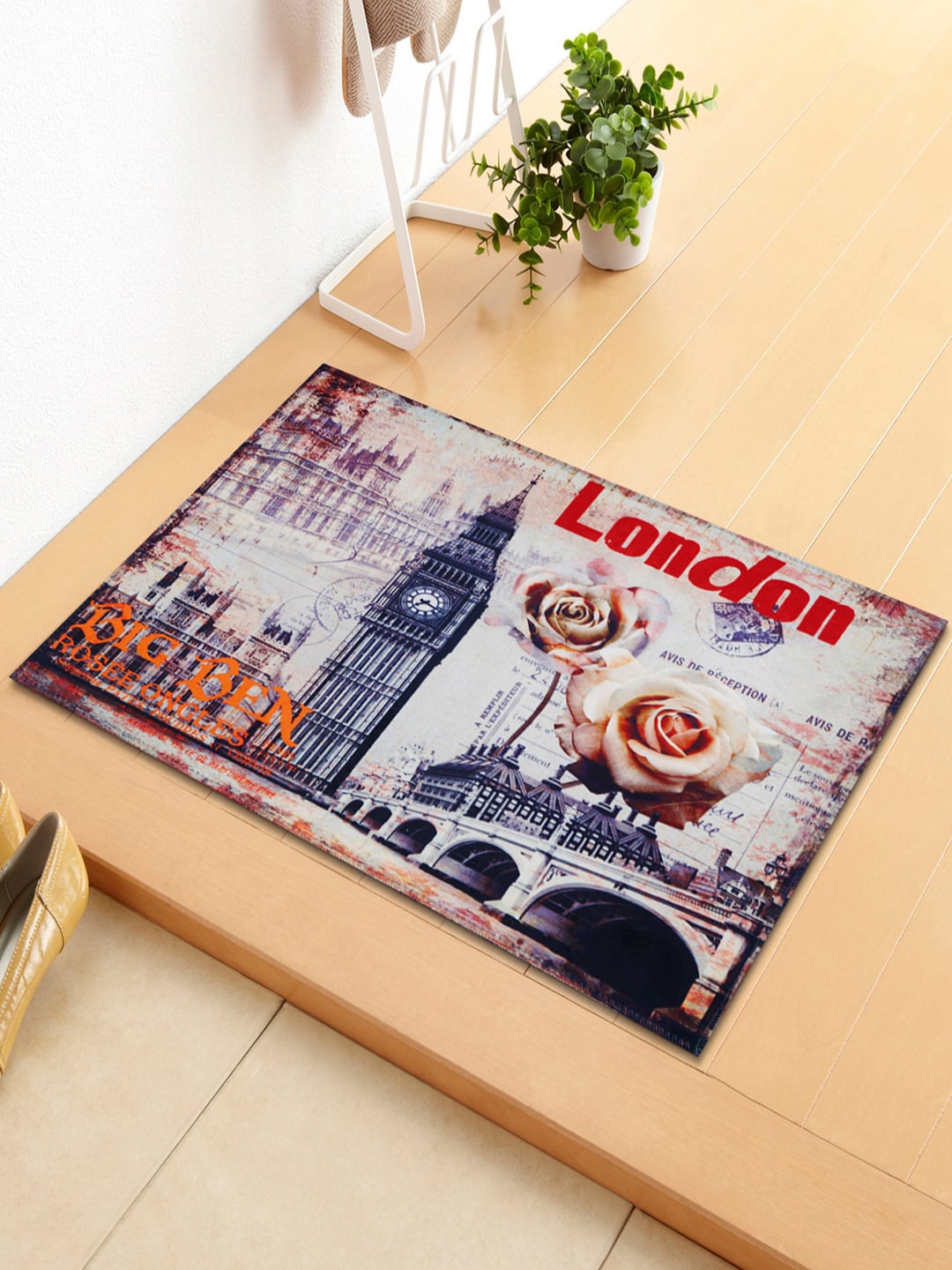 

Story@home Multicoloured Printed Anti Skid Microfiber Rectangular Doormat, Multi