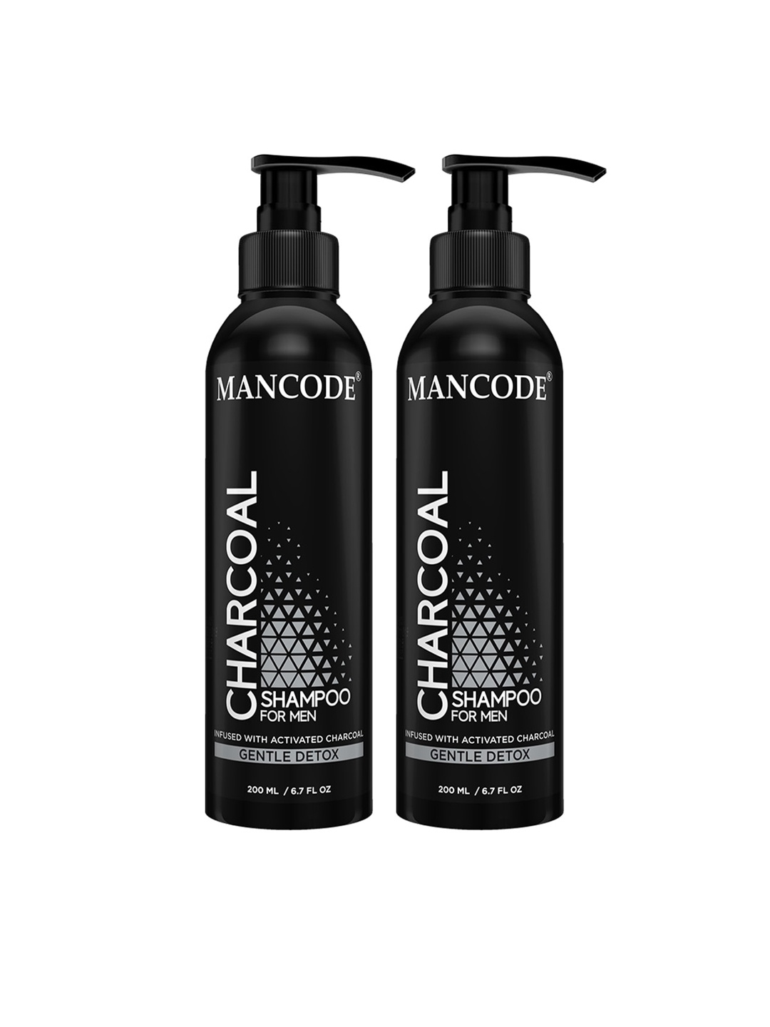 Mancode Pack of 2-200ml Charcoal Shampoo, Black
