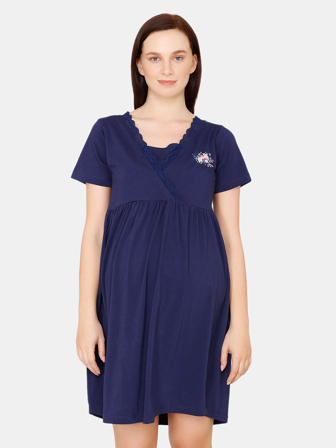 

Zivame Blue Solid Nightdress