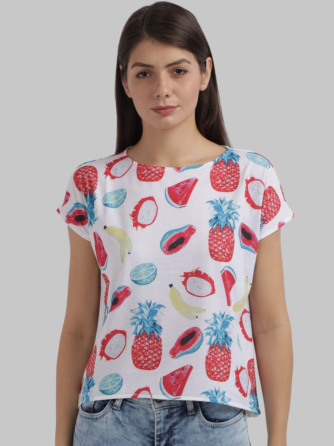 

Parx White & Red Regular Top