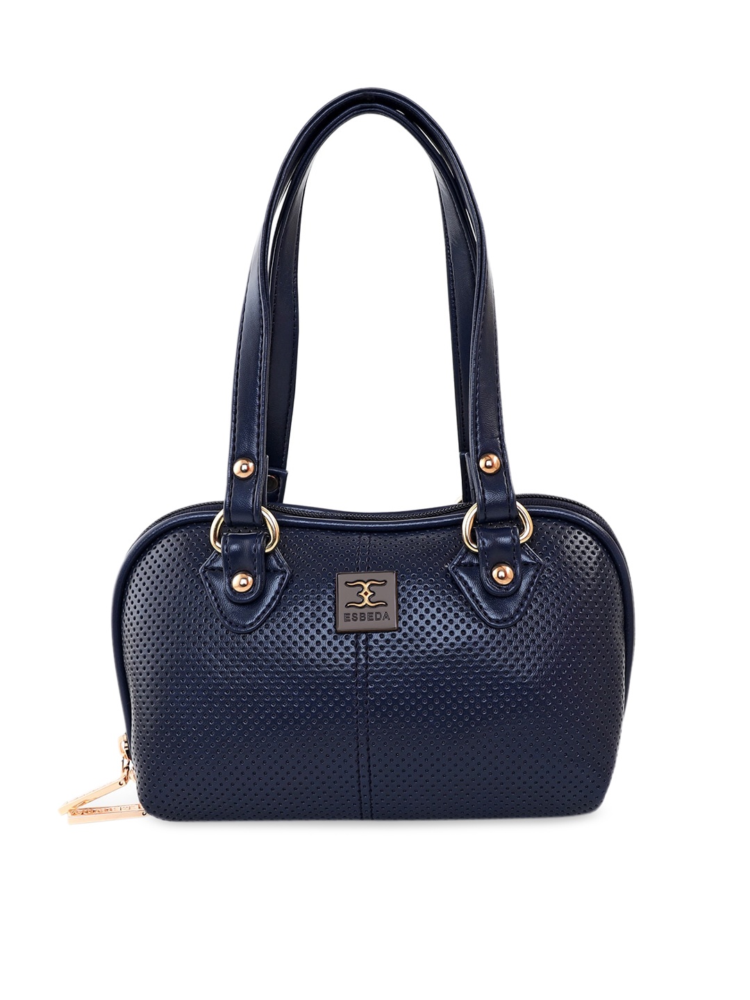 

ESBEDA Navy Blue Textured Handheld Bag