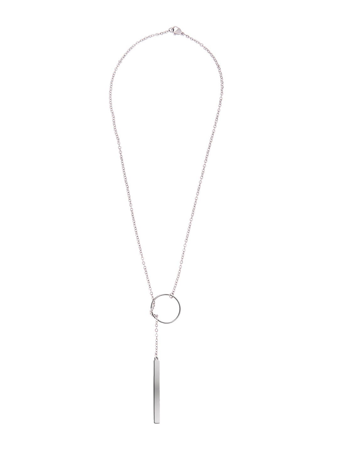 

Moon Dust Silver-Toned Contemporary Geometric Pendent