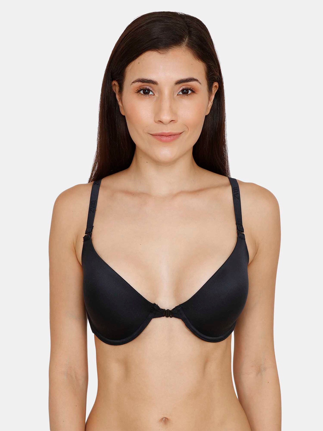 

Zivame Black Half Coverage Underwired Lightly Padded T-shirt Bra ZI1680COREBLACK