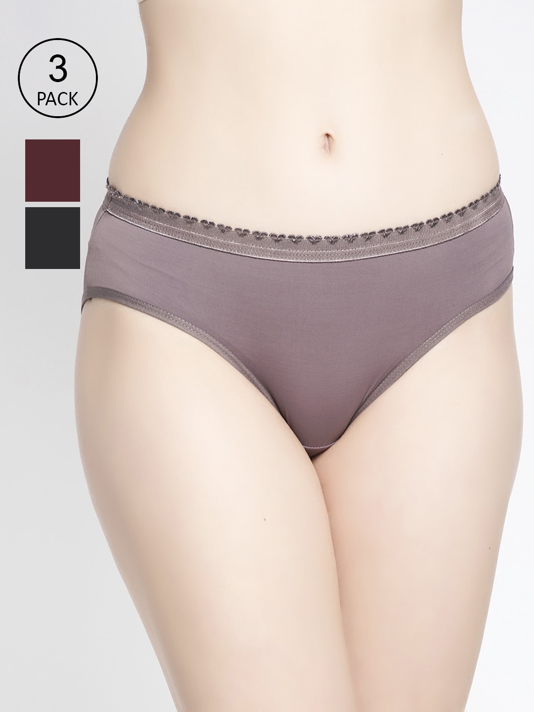 

GRACIT Women Pack of 3 Assorted Seamless Hipster Briefs PW28-14-17-33-S