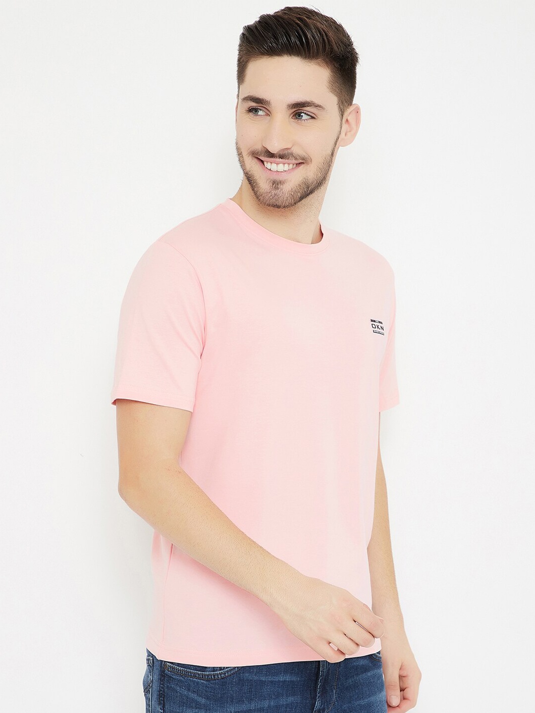 

Okane Men Pink T-shirt Solid Tshirt