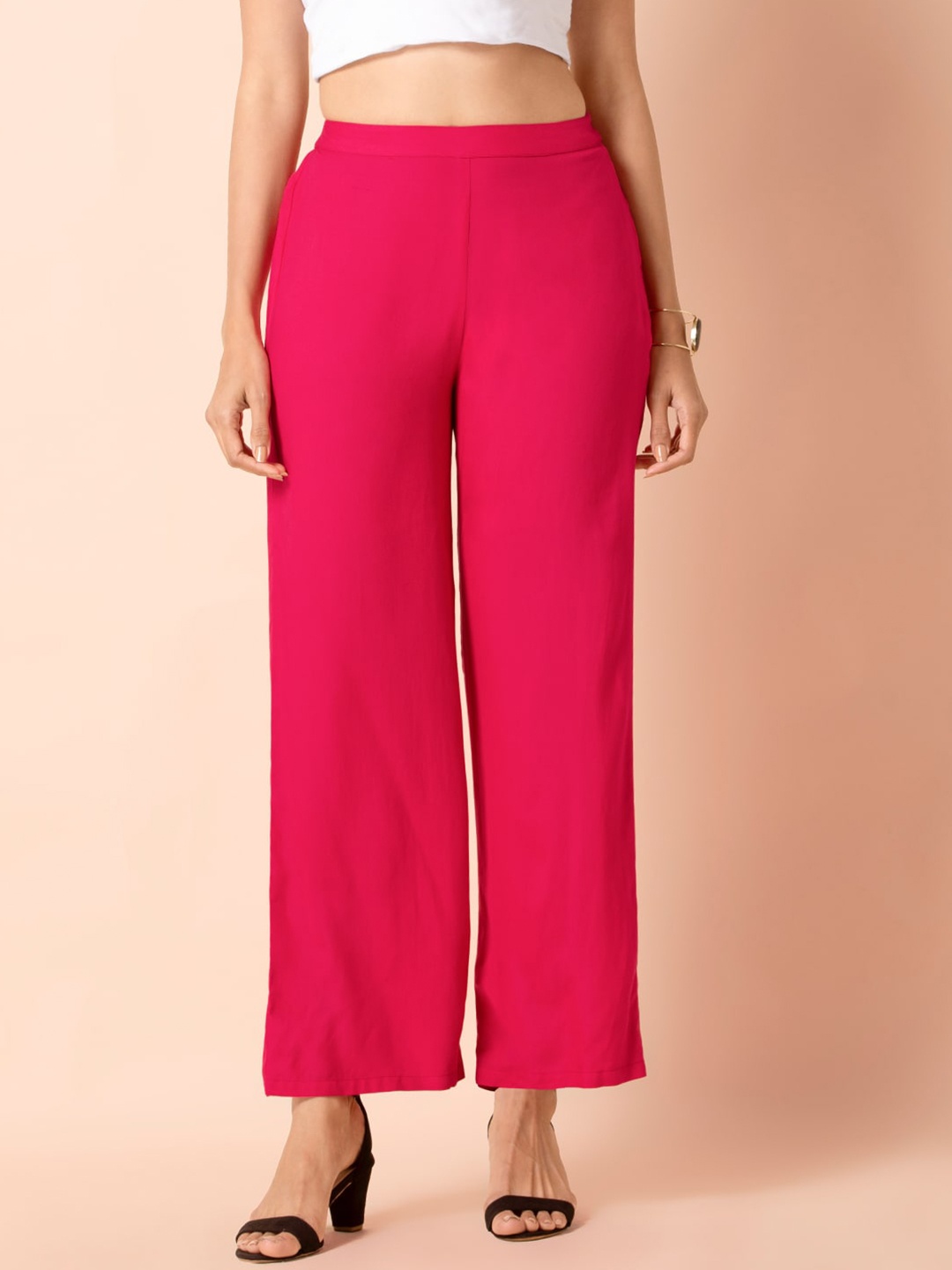 

INDYA Women Pink Ethnic Palazzos