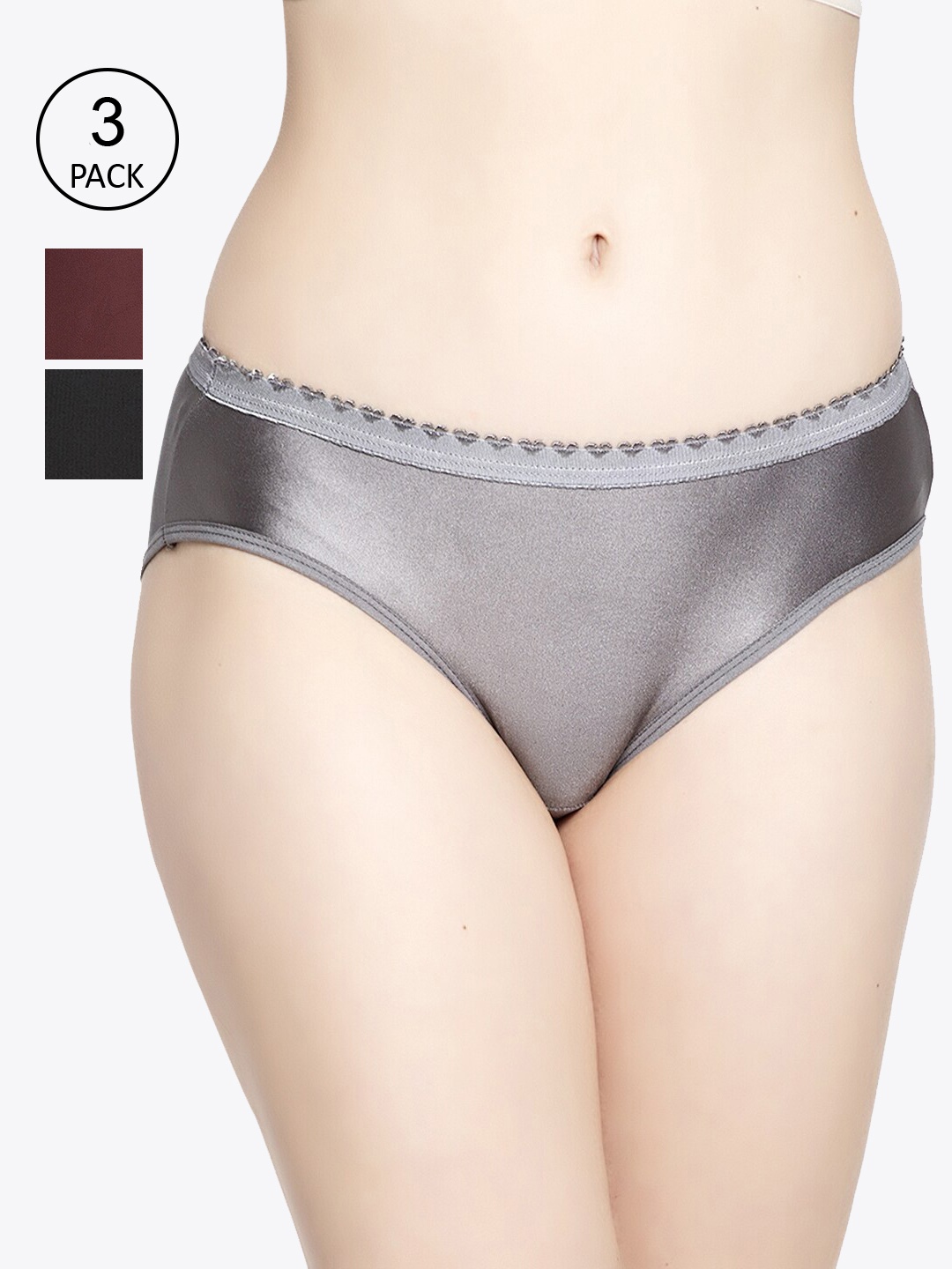 

GRACIT Women Pack of 3 Assorted Seamless Briefs PW28-01-14-22-S
