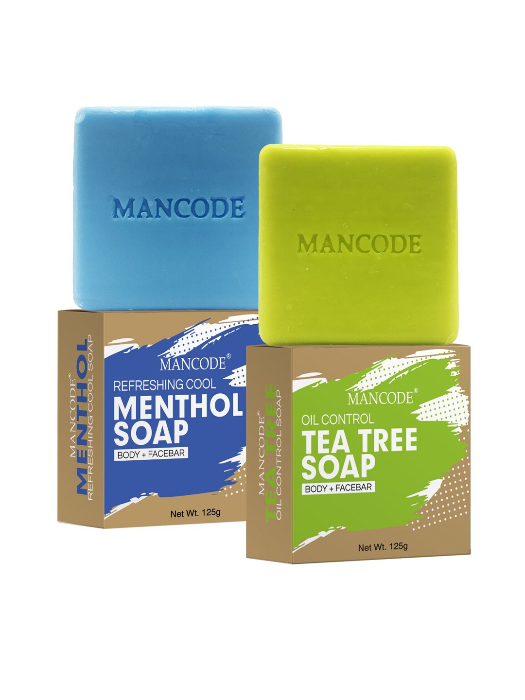 

MANCODE Men Pack of 2 Blue Refreshing Cool Menthol & Tea Tree Soap Bars
