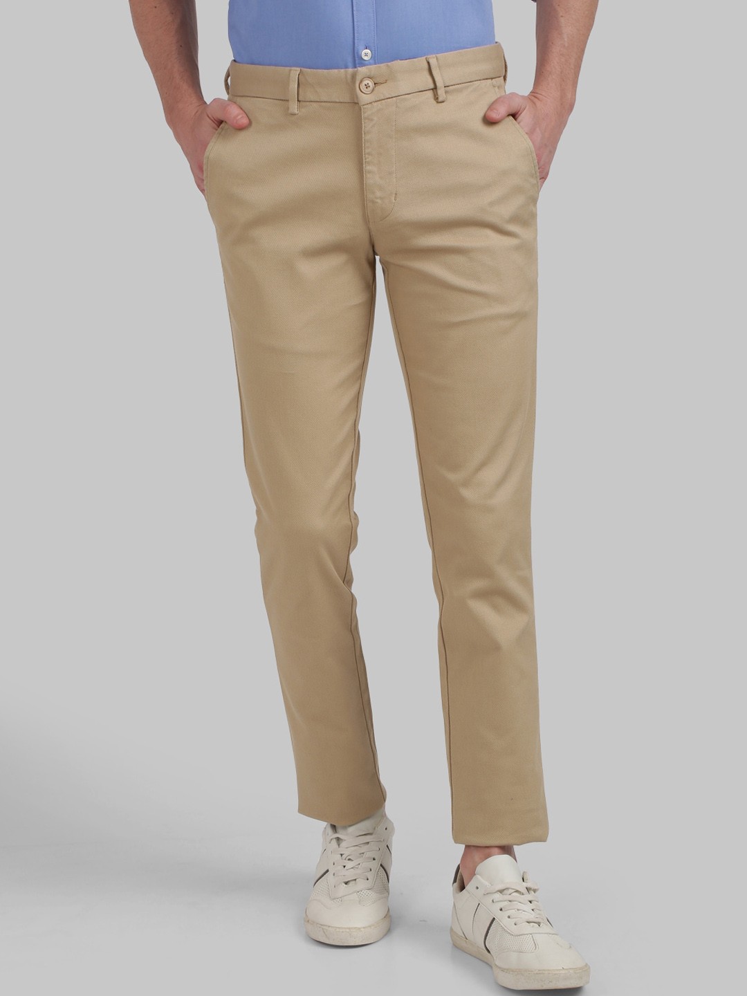 

Parx Men Khaki Slim Fit Regular Trousers Regular Trousers