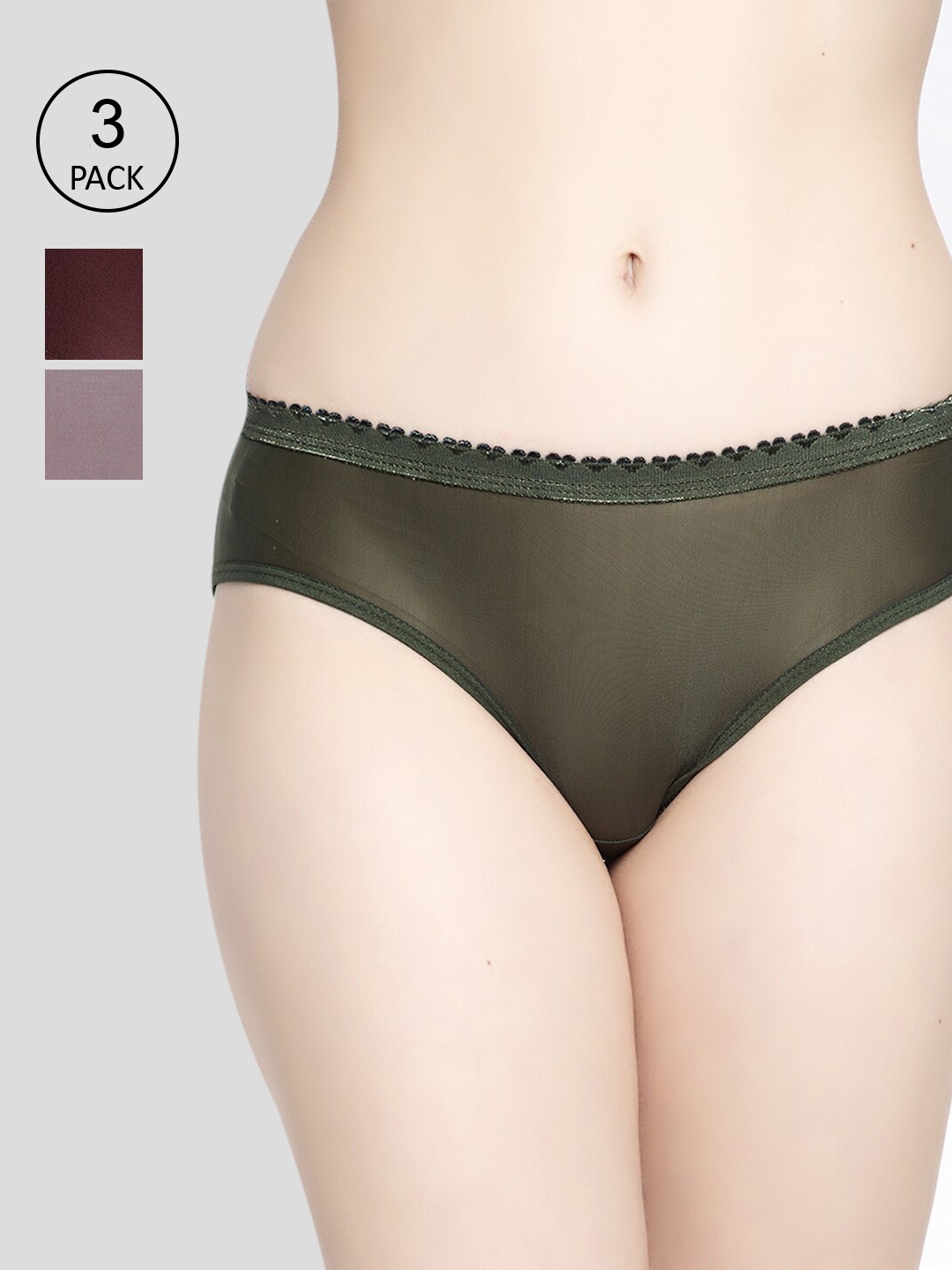 

GRACIT Women Pack of 3 Assorted Seamless Briefs PW28-04-17-33-S
