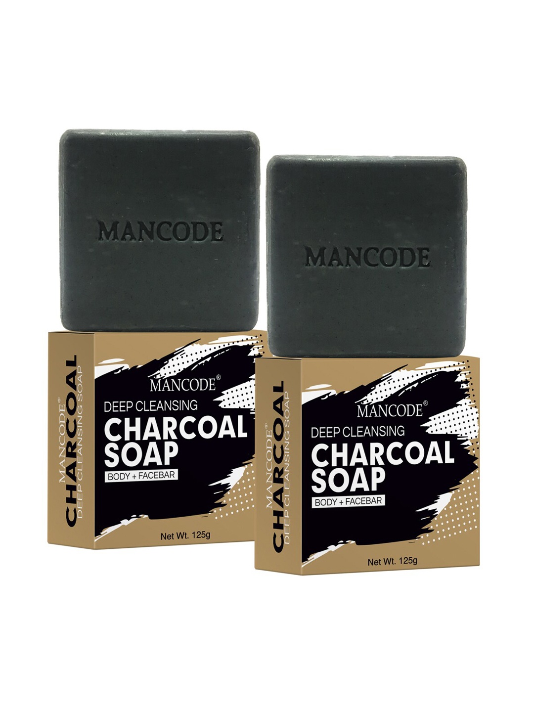 

MANCODE Charcoal Deep Cleansing Soap, 125gm Each (Pack of 2), Black