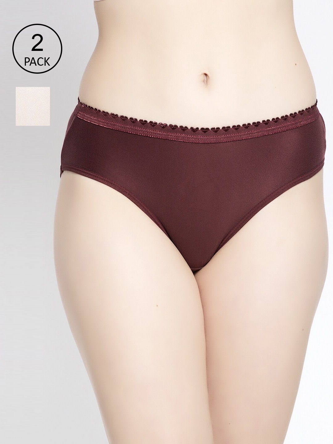 

GRACIT Women Pack of 3 Assorted Briefs PW28-14-17-33, Maroon