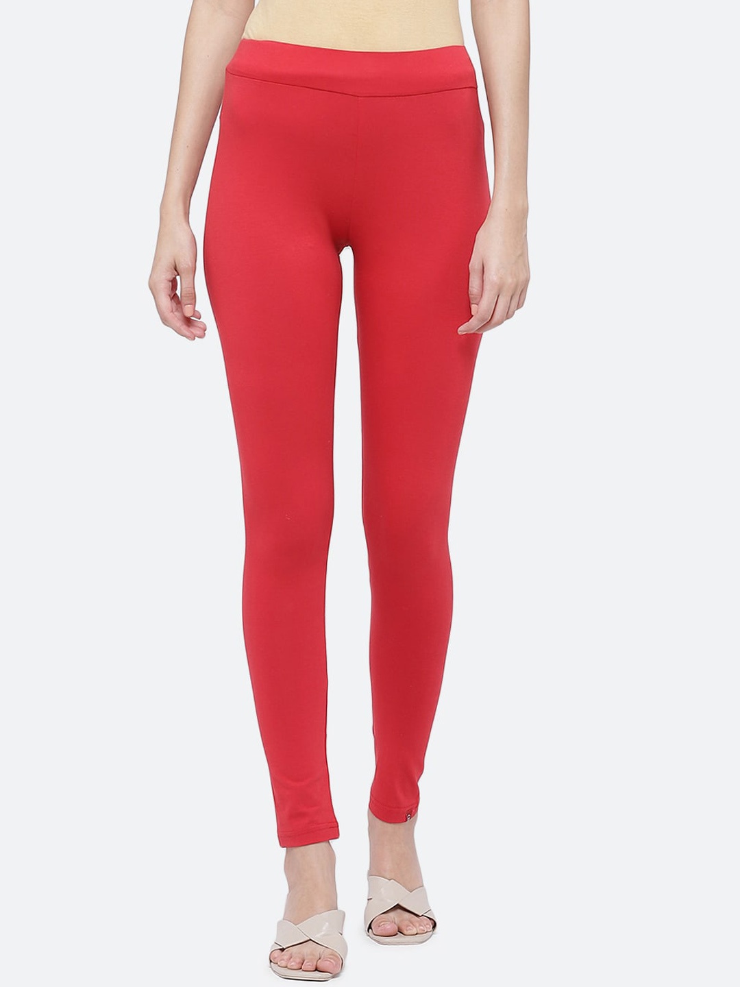 

Biba Women Red Solid Ankle-Length Leggings