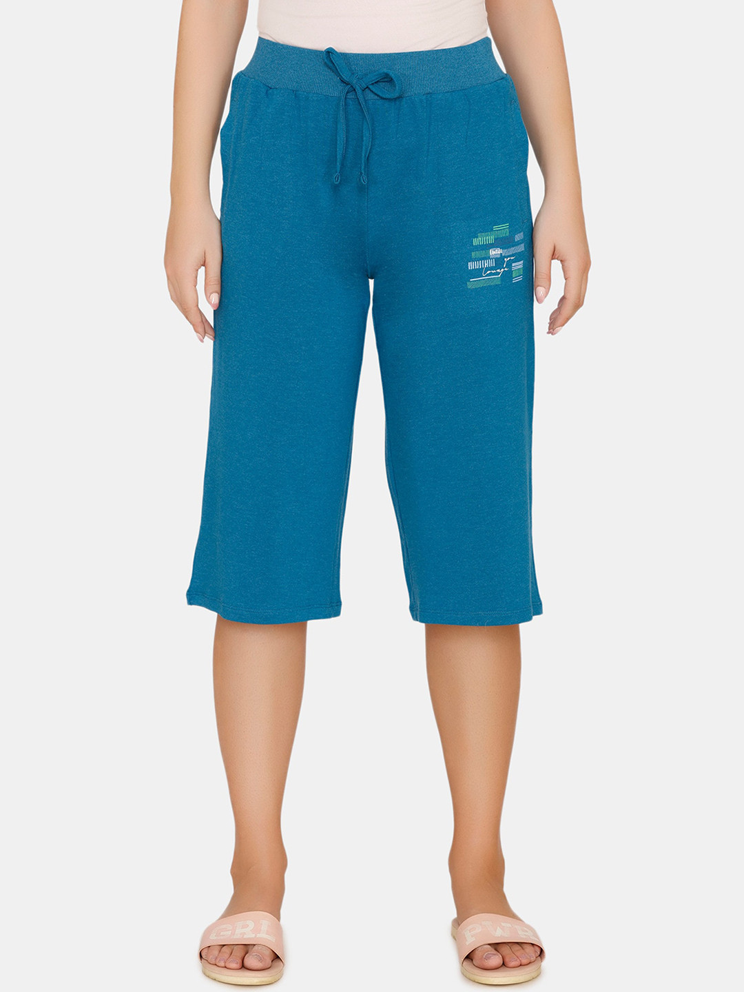 

Zivame Women Blue Solid Loose Fit Regular Shorts