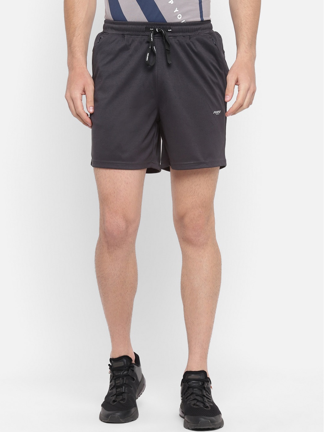 

FURO by Red Chief Men Grey Solid Regular Fit Sports Shorts