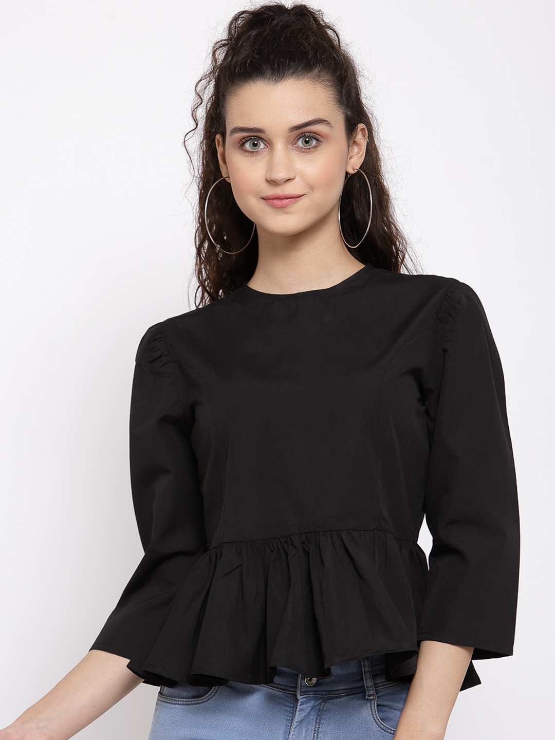 

Style Quotient Black Peplum Top