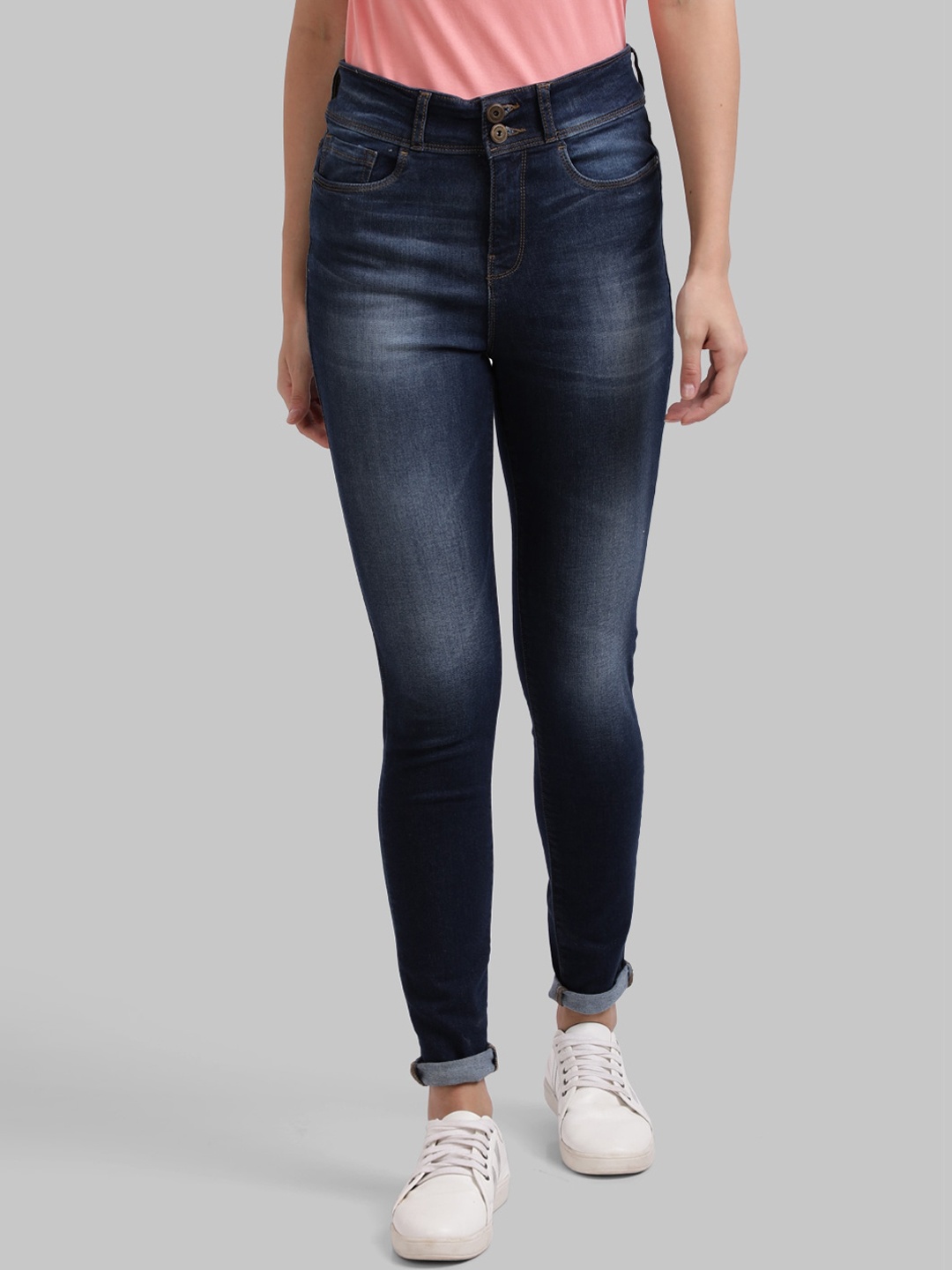 

Parx Women Navy Blue Skinny Fit Light Fade Jeans