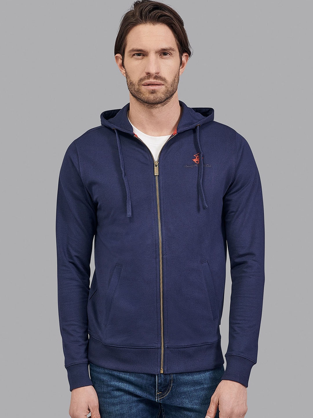 

Beverly Hills Polo Club Men Navy Blue Solid Sweatshirt
