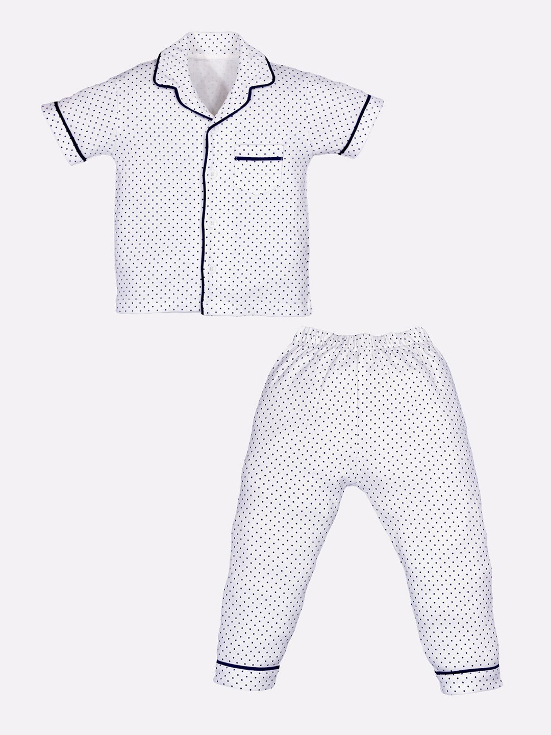 

BABY GO Girls White Abstract Night Suit
