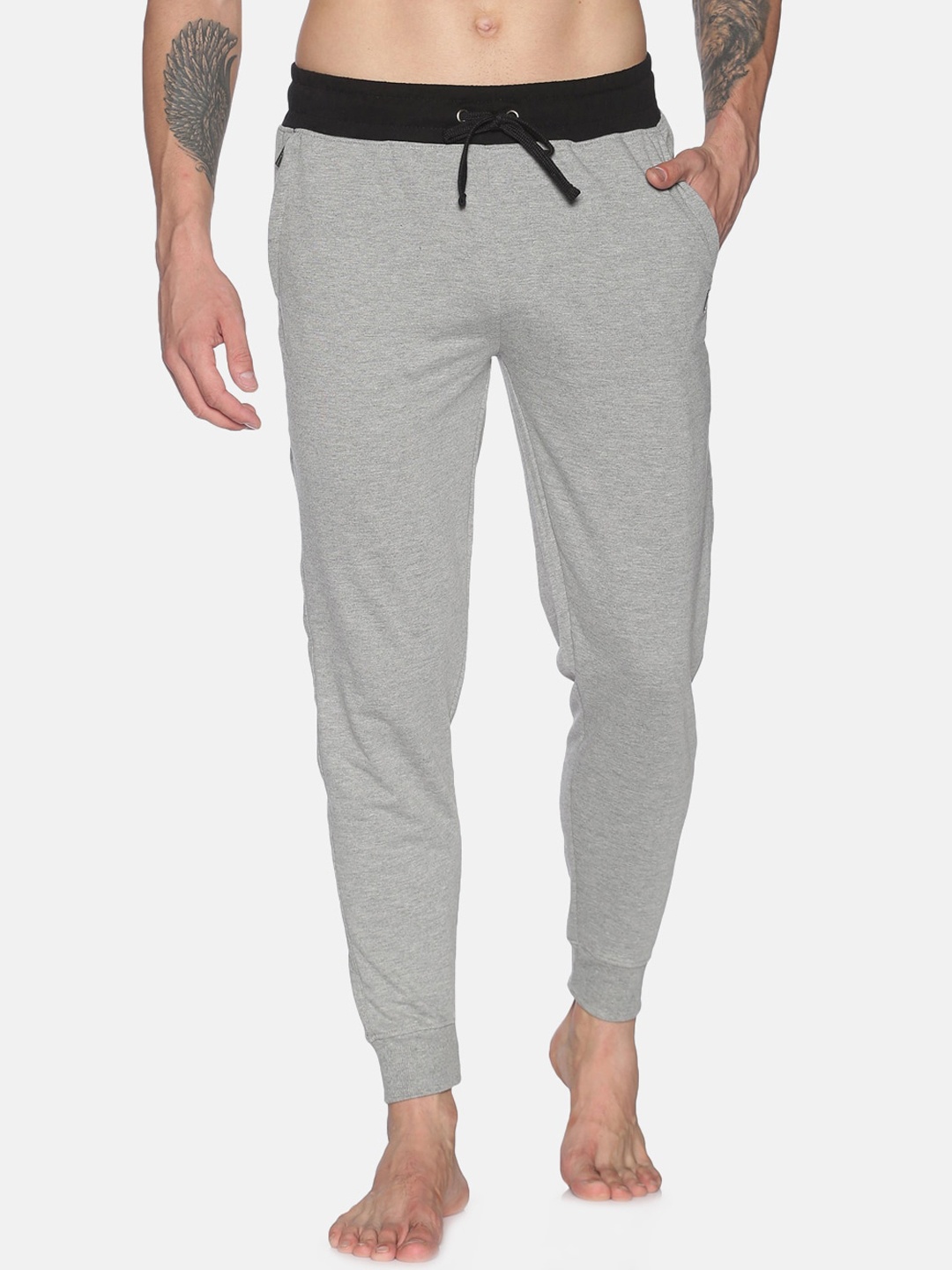 

Dollar Men Grey Solid Pure Cotton Lounge Pants