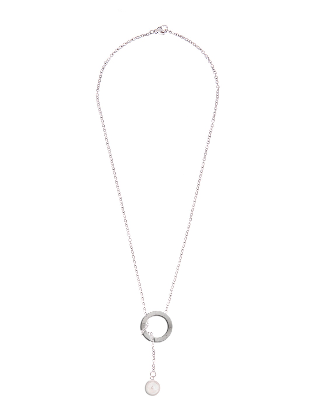 

Moon Dust Silver-Toned Geometric Contemporary Pendent With Chain