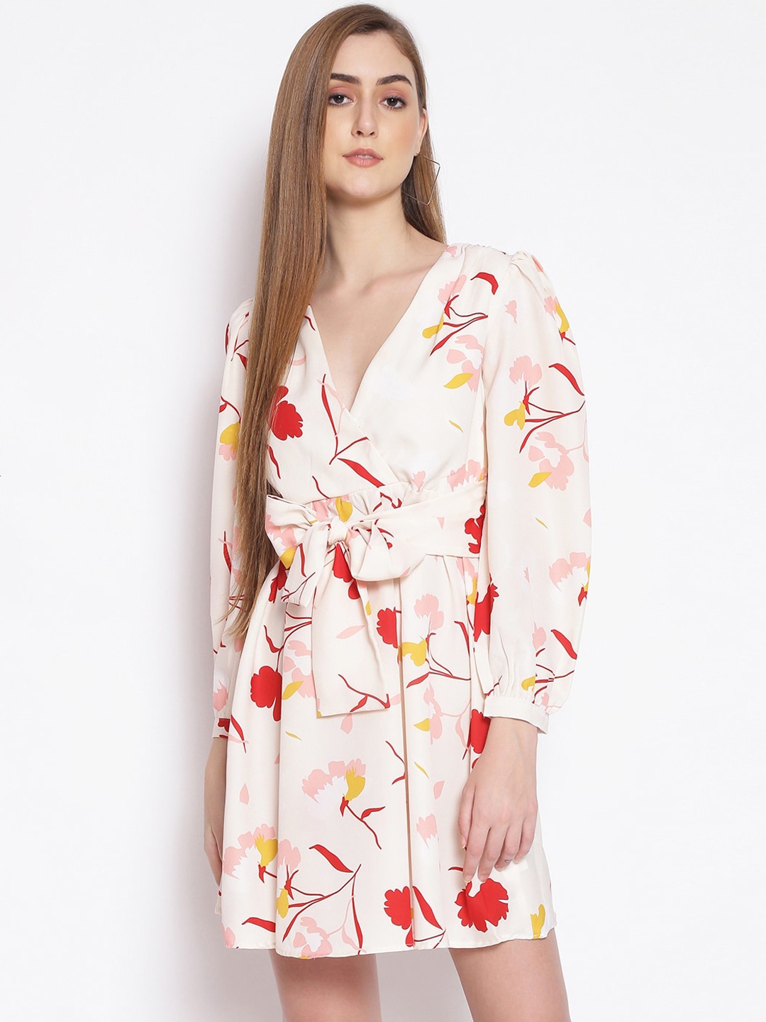 

Oxolloxo Off White Floral Print Dress