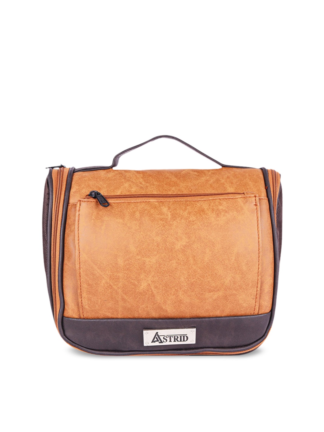 

ASTRID Men Tan Brown Solid Multi-Compartment Toiletry Kit
