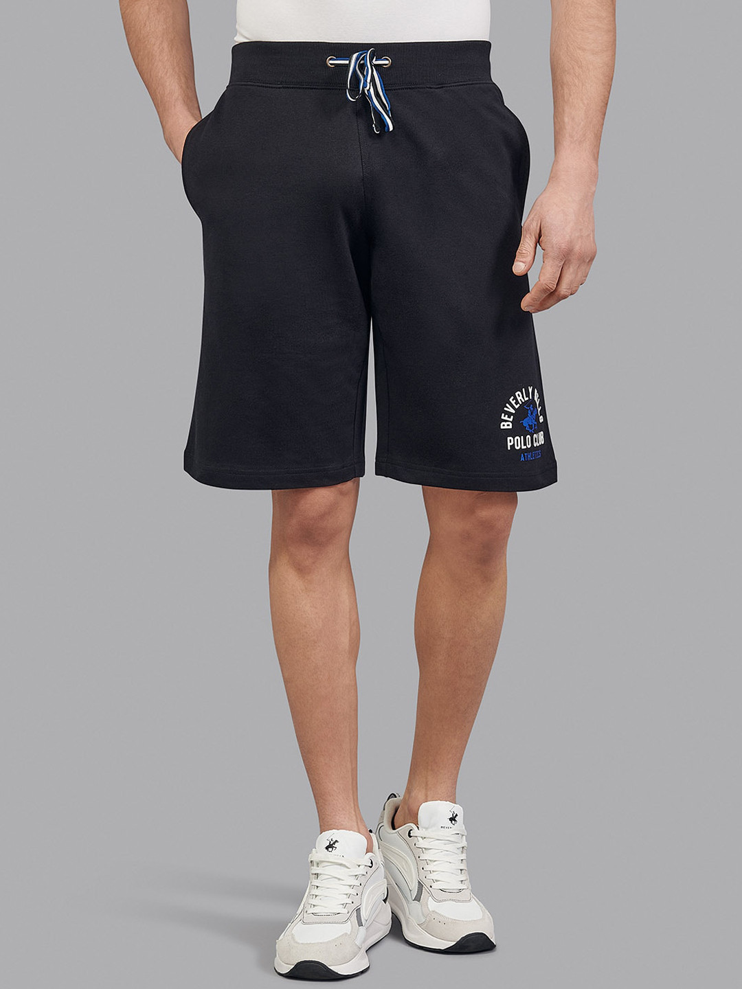 

Beverly Hills Polo Club Men Black Solid Regular Fit Regular Shorts