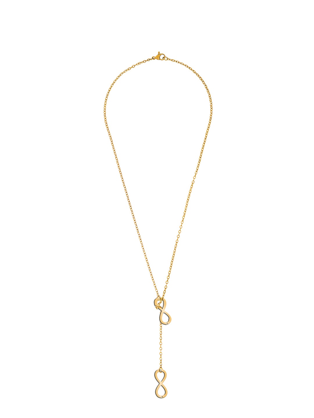 

Moon Dust Gold-Toned Contemporary Adjustable Infinity Pendant with Chain