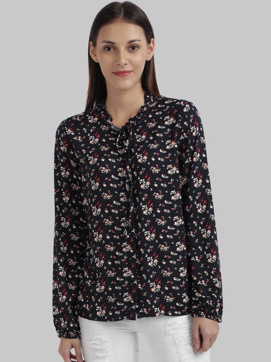 

Parx Women Blue Regular Fit Printed Casual Shirt