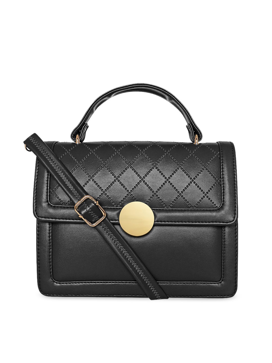 

ESBEDA Black Textured Satchel
