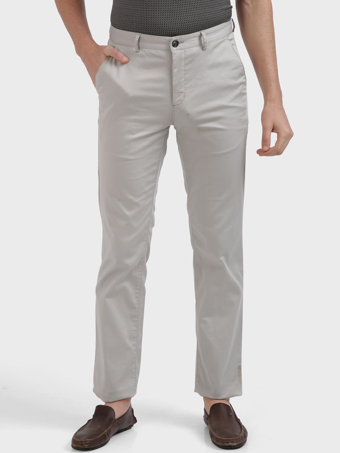 

ColorPlus Men Grey Regular Trousers