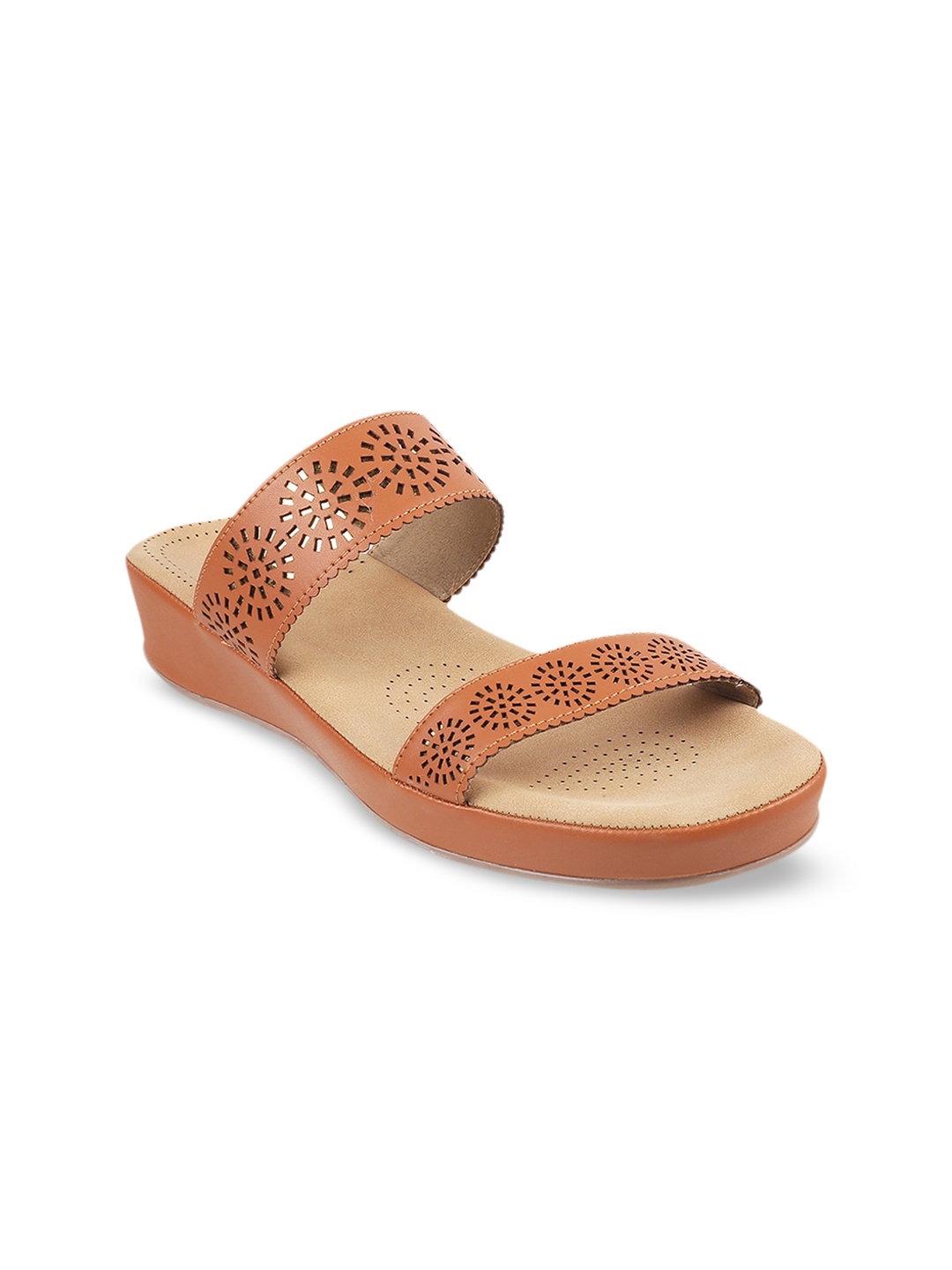 

Mochi Women Tan Brown Embellished Wedges
