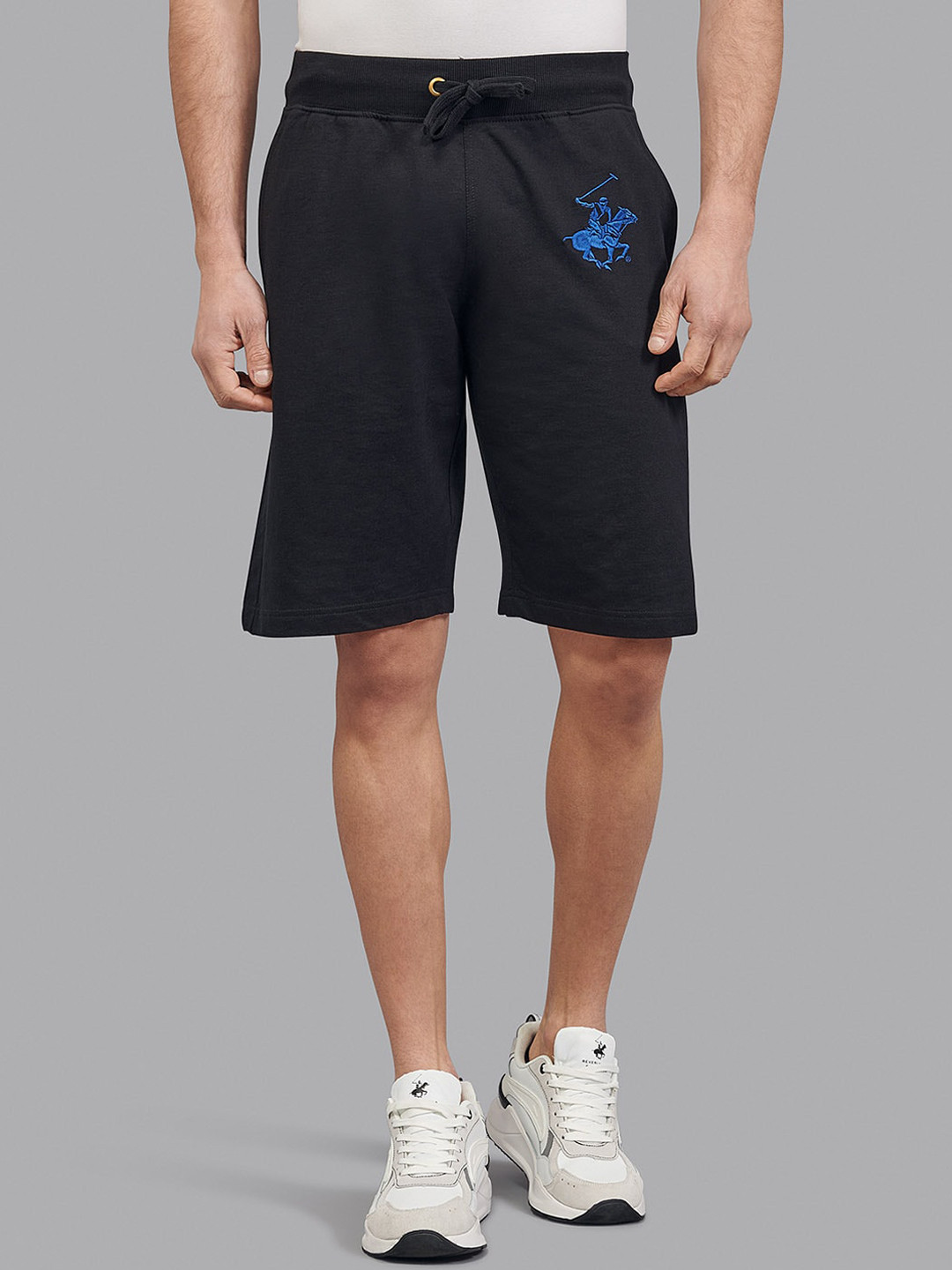 

Beverly Hills Polo Club Men Black Solid Regular Fit Sports Shorts
