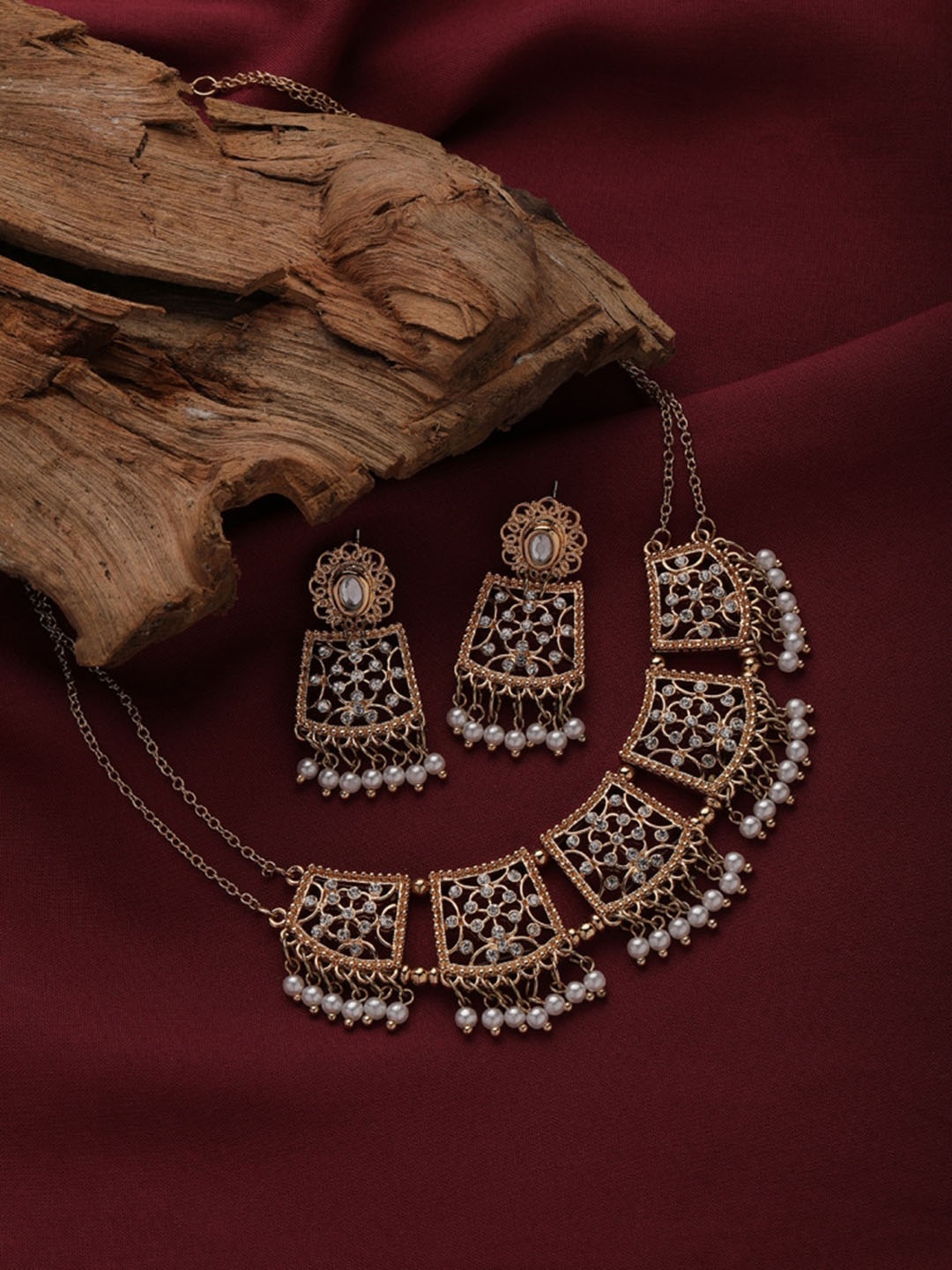 

Accessorize London Women Gold Ethnic Diamante Jewelry Set