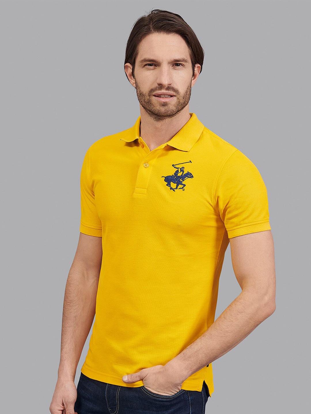 Beverly Hills Polo Club Men Mustard T-shirt