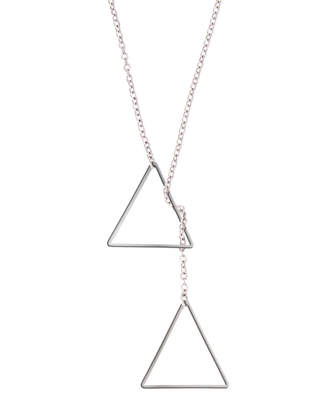 

Moon Dust Silver-Toned Contemporary Geometric Pendent With Chain
