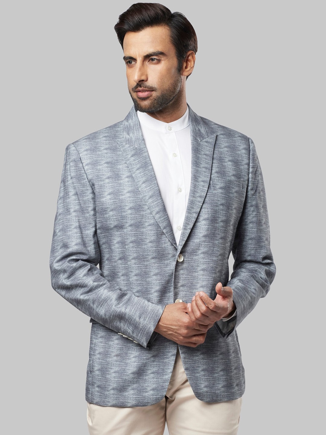 

Ethnix by Raymond Men Blue Self-Design Blazers