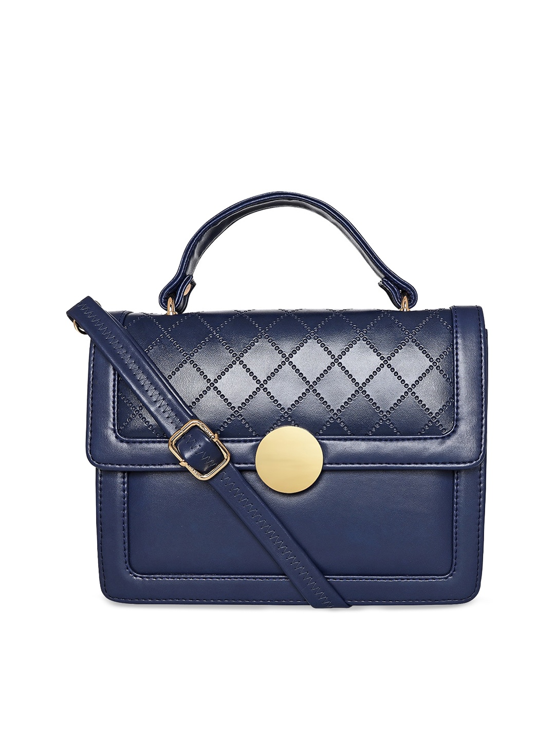 

ESBEDA Navy Blue Textured Satchel