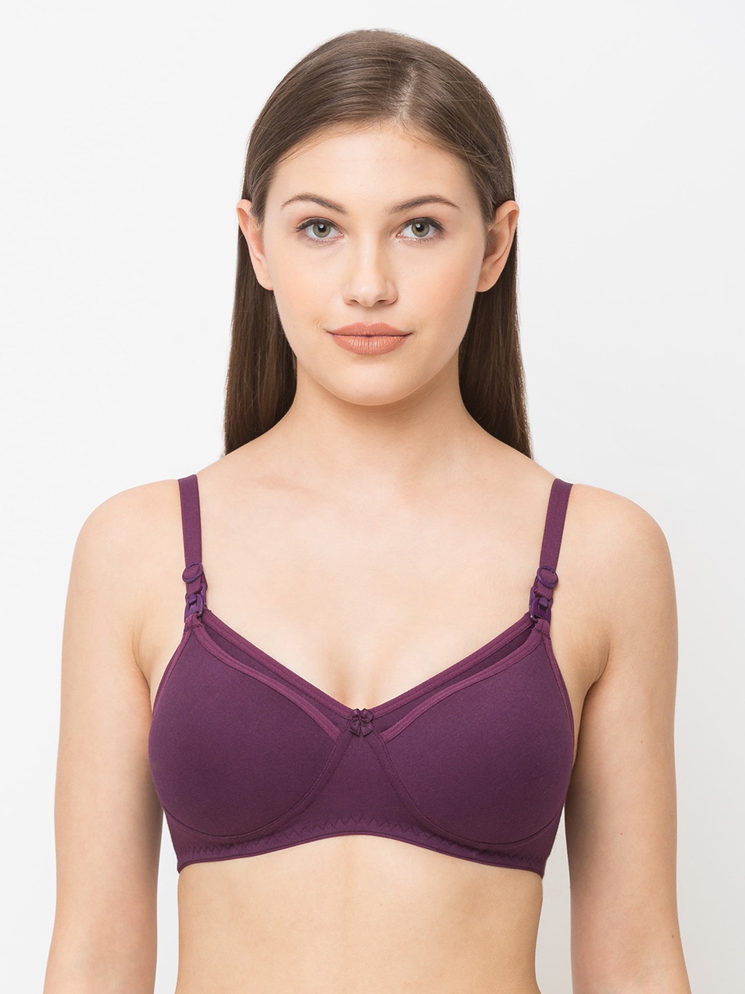 

MomToBe Burgundy Full Coverage Cotton Nursing Maternity Bra 5507rewinesolidfb_30