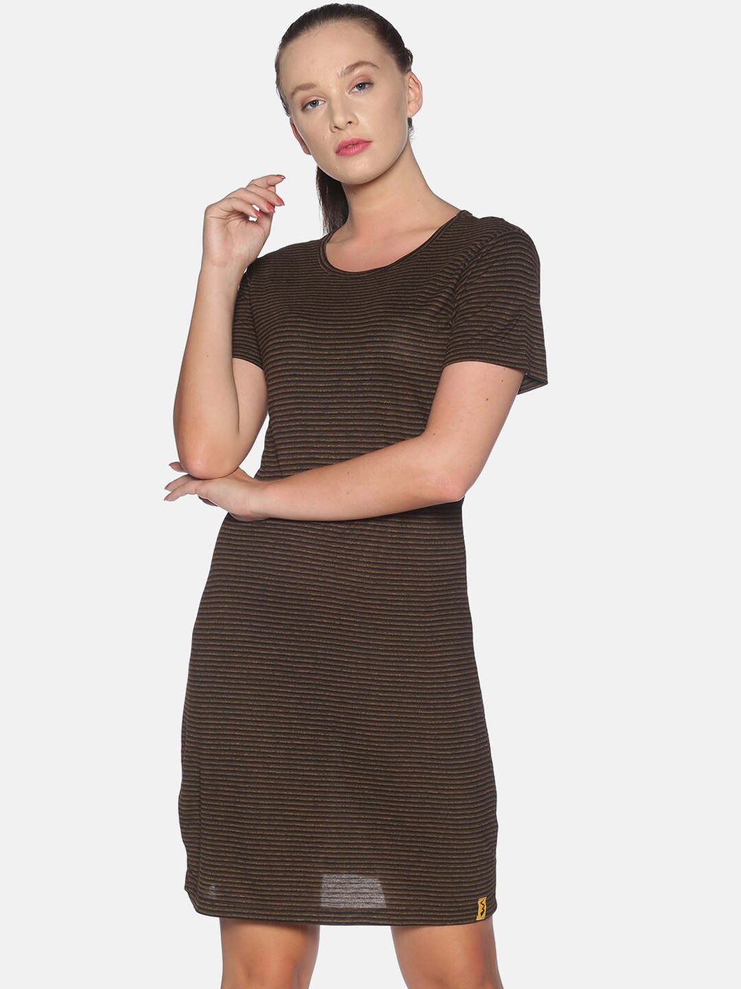 

Campus Sutra Brown Sheath Dress