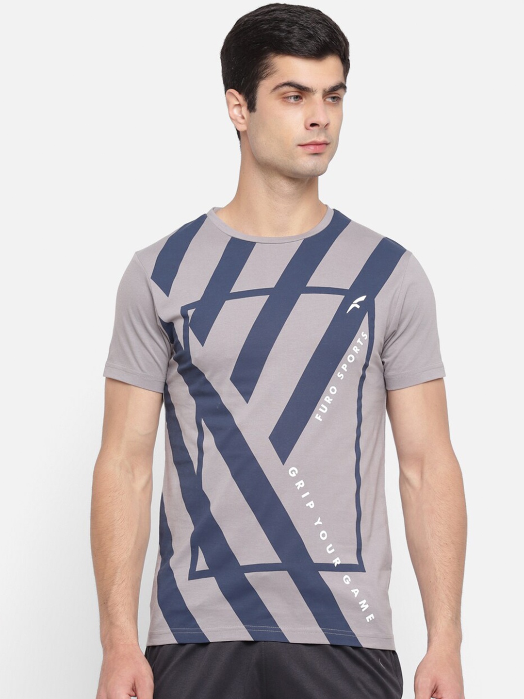 

FURO by Red Chief Men Grey Printed T-shirt Raw Edge Tshirts